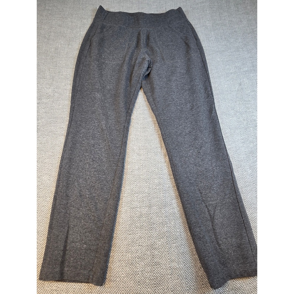 St Johns Bay Active Womens Medium Gray Heather Straight Leg Yoga Pants Pockets - Picture 2 of 9